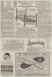 Page de publicités (gravure) - English School