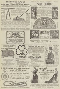 Page de publicités (gravure) - English School