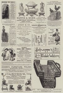 Page de publicités (gravure) - English School