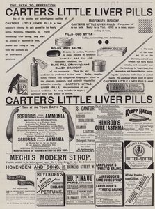 Page de publicités (gravure) - English School