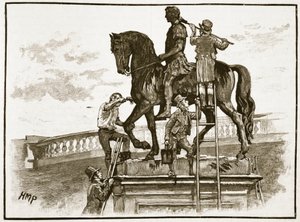 Peinture du roi William en noir, Dublin, 1822 (illustration de Cassells Illustrated History of England)