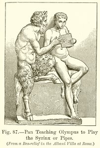 Pan enseignant Olympus à jouer de la syrinx ou des pipes