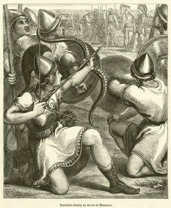 Pandarus visant une flèche sur Ménélas (gravure)