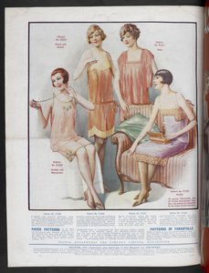 Patrons de papier pour chemise, culotte, cami-culotte et tarentule, Modes pour tous, octobre - English School