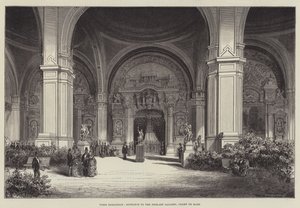 Exposition de Paris, entrée de la galerie des beaux-arts, Champ de Mars (gravure) - English School