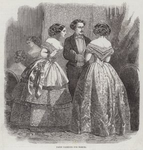 Modes de Paris pour mars (gravure) - English School