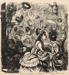 Étudiants parisiens et grisettes chantant la Marseillaise à la Closerie des Lilas