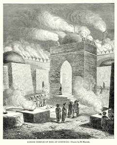 Temple du feu des Parsiens à Atech-Ga (gravure)