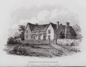 Maison du presbytère, Coxwold, Yorkshire, résidence du révérend Laurence Sterne (gravure)