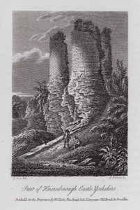 Partie du château de Knaresborough, Yorkshire - English School