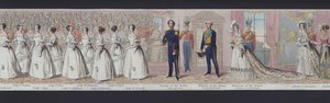 Partie du panorama du mariage de la reine Victoria, c.1840 - English School