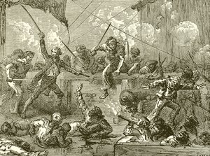 Paul Jones abordant le Serapis - English School
