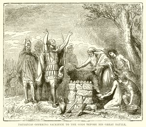 Pausanias offrant un sacrifice aux dieux avant sa grande bataille