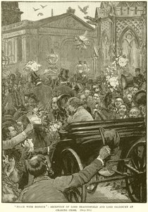 Paix avec honneur : Réception de Lord Beaconsfield et Lord Salisbury à Charing Cross - English School