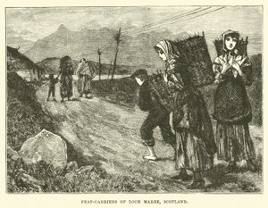 Porteurs de tourbe de Loch Maree, Écosse - English School