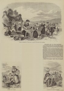 Penclawdd et ses ramasseurs de coques (gravure) - English School