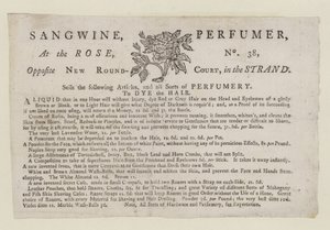Parfumeurs, Sangwine, carte de visite - English School