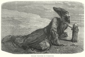 Prisonnier persan au Turkistan (gravure) - English School