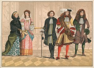 Personnes de distinction, peut-être allemandes, vers 1680 (chromolithographie) - English School