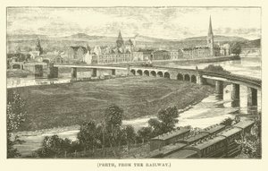 Perth, depuis la voie ferrée (gravure) - English School