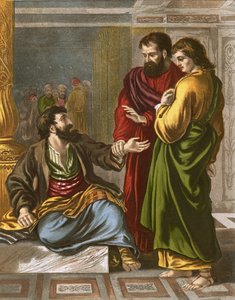 Pierre et Jean à la porte du temple - English School