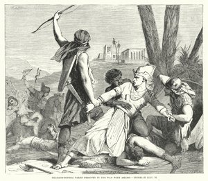 Pharaon-Hophra fait prisonnier dans la guerre avec Amasis, Jérémie XLIV, 30 (gravure) - English School