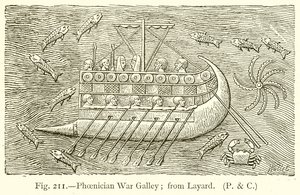 Galère de guerre phénicienne; de Layard - English School