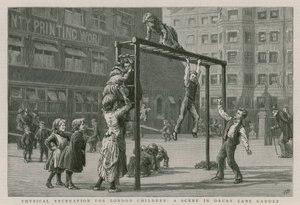 Recréation physique pour les enfants de Londres : une scène dans le jardin de Drury Lane - English School