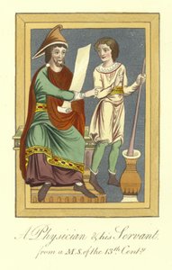 Médecin et son serviteur, 13ème siècle - English School