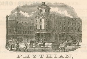 Phythian, grossiste et détaillant de thé et entrepôt étranger, 430 West Strand et 1-3 King William Street, Londres - English School