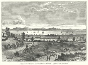Village de Picardie et maison Gayfield (gravure) - English School
