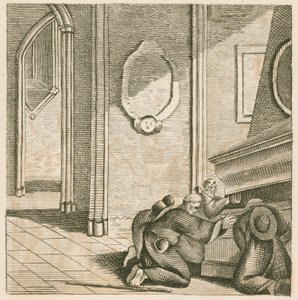 Pèlerins au tombeau de Thomas Becket, cathédrale de Canterbury, Kent (gravure) - English School