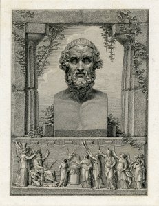 Pindare, poète lyrique grec ancien (vers 522-433 av. J.-C.) (gravure) - English School