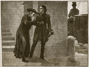 Pie IX quittant le Vatican déguisé, 1848 (illustration de Cassells Illustrated History of England) - English School