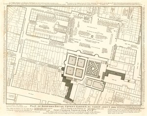 Plan de Bedford House, Covent Garden, Londres, vers 1690 - English School