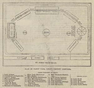 Plan de Fancy Fair, terrains de cricket de Lord