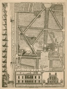Plan du Parc de Greenwich, Londres - English School