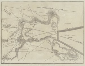 Plan des retranchements de Sir Hope Grant sur Chobham Common (gravure) - English School