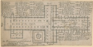 Plan de la cathédrale Saint-Paul avant le grand incendie de Londres - English School