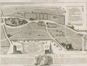 Plan des banlieues nord-ouest de Londres autour de St Giles in the Fields - English School