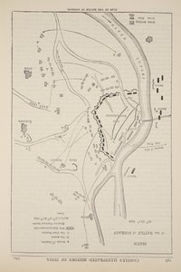 Plan de la bataille de Sobraon, 10 février 1846, illustration de Cassells Illustrated History of England - English School