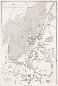 Plan de la ville de Lucknow, de Cassells Illustrated History of England - English School