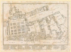Plan du Palais de Whitehall, pris sous le règne de Charles II, 1680 - English School