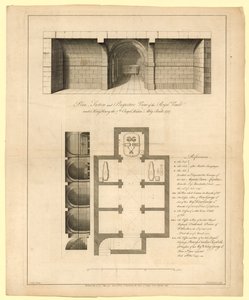 Plan de la voûte royale sous la chapelle du roi Henri VII, abbaye de Westminster, construite en 1737 - English School