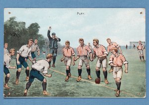 Jeu, carte postale représentant un match de football - English School