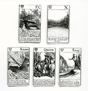 Cartes à jouer représentant les événements de l