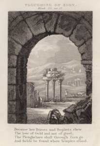 Labourage de Sion, Michée III, verset 12 (gravure) - English School