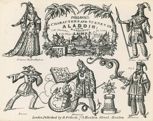 Personnages et Scènes de Pollock dans Aladdin et la Lampe Merveilleuse - English School