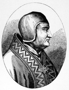 Pape Clément IV (c.1195-1268) illustration de Science et Littérature au Moyen Âge et à la Renaissance, écrit et gravé par Paul Lacroix, 1878 - English School