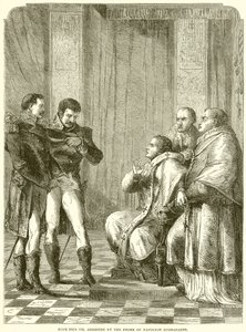 Le pape Pie VII arrêté par ordre de Napoléon Bonaparte - English School